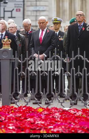 © Jeff Moore Defence Secretary John Healey at the Cenotaph in Whitehall during an Armistice Day service. Stock Photo