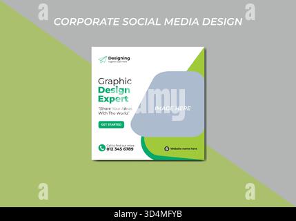 Graphic Design Expert corporate social media agency banner or Instagram post template. Stock Vector