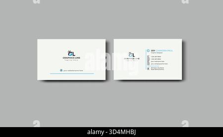 Corporate business card. Business card design template, Clean professional business card template, visiting card, business card template. Stock Vector