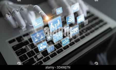 AI assisted digital recruitment and online hiring, virtual headhunting, smart recruitment platforms, talent acquisition solutions, and digital HR Stock Photo