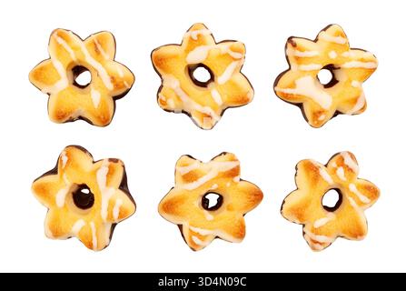 cookies star shape path isolated on white Stock Photo