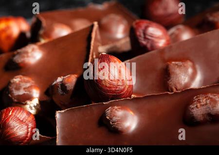 hazelnut chocolate macro closeup detail Stock Photo