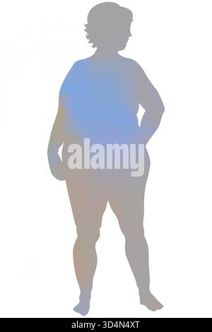 Obese woman. There are three types of obesity: android obesity abdomen ...