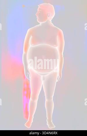 Obese man. There are three types of obesity: android obesity abdomen ...