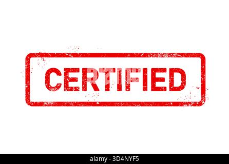 Certified postage stamp, licensed service threadbare seal, putting a certified stamp, vector Stock Vector
