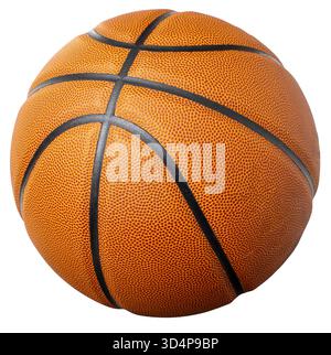 Orange Basketball Isolated on White Background Stock Photo