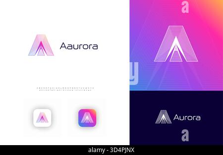 Architect Logo 3D Line Logotype Engineering Technology, Architectural Monogram, Abstract Letter A for Business Company Branding. Construction Stock Vector
