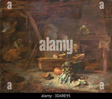 Interior of a Kitchen Willem Kalf Stock Vector