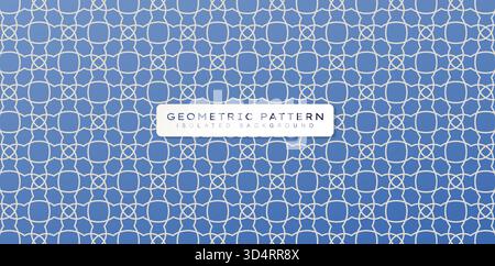 Seamless Geometric Interlocking Line Art on Blue Backgrounds abstract creative concept line draw for web, mobile app, illustration templates, fabric Stock Vector