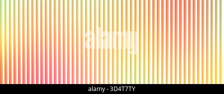 Pastel ribbed glass gradient background. Vertical stripes in yellow, pink and green colors. Modern fractal effect Stock Vector