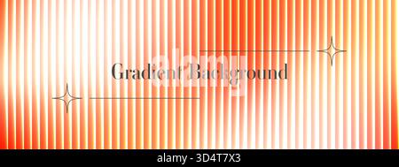 Ribbed glass gradient background with abstract vertical stripes. Futuristic texture in warm orange tones Stock Vector