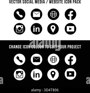 Website and social media contact business icons perfect for you client or personal projects Stock Vector