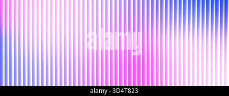 Ribbed glass stripe background with vibrant magenta, pink gradient. Glowing distortion and smooth fluted vertical lines Stock Vector