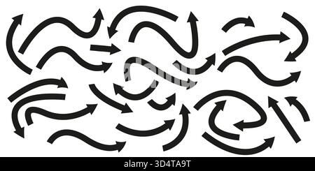 Abstract Arrow Set Showing Direction and Movement Concepts Stock Vector