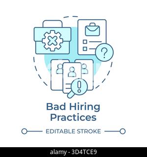 Bad hiring practices soft blue concept icon Stock Vector