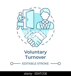 Voluntary turnover soft blue concept icon Stock Vector
