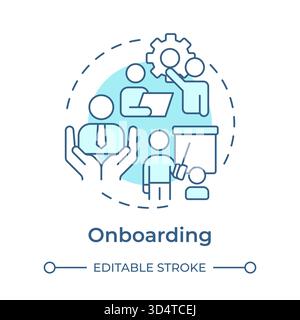 Onboarding soft blue concept icon Stock Vector