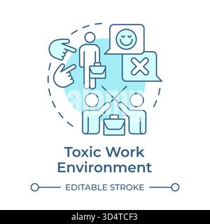 Toxic work environment soft blue concept icon Stock Vector
