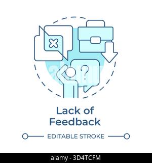 Lack of feedback soft blue concept icon Stock Vector
