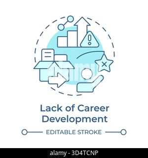 Lack of career development soft blue concept icon Stock Vector