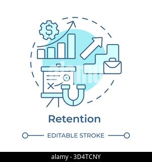 Retention soft blue concept icon Stock Vector
