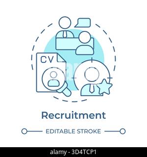 Recruitment soft blue concept icon Stock Vector