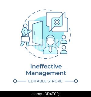 Ineffective management soft blue concept icon Stock Vector