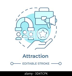 Attraction soft blue concept icon Stock Vector