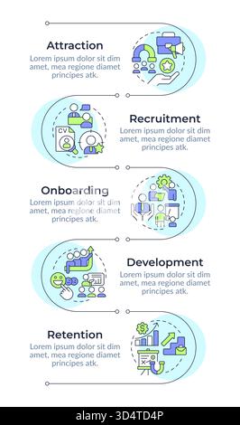 Employee lifecycle infographic design template Stock Vector