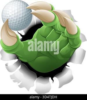 Golf Ball Claw Cartoon Monster Animal Hand Stock Vector