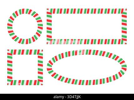Christmas candy cane frame Stock Vector