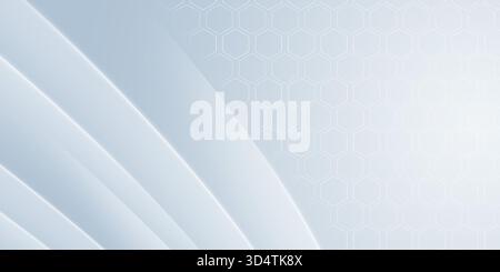 Modern abstract technology background light blue-gray gradient. Dominated smooth sweeping diagonal curved bands with soft glowing edges creating dimen Stock Photo