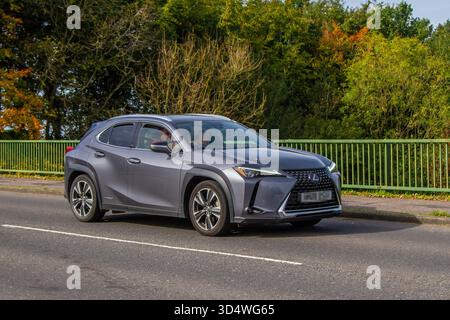 2019 Lexus UX 250H Takumi 4X2 CVT, 4x2 CVT  a compact luxury hybrid SUV, 2.0L petrol-hybrid engine total output of 184 PS, a continuously variable transmission (CVT), and front-wheel drive. Stock Photo
