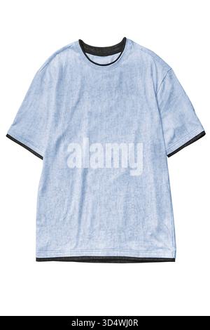 Light blue oversize cotton shirt isolated on white background Stock Photo