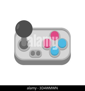 Retro style video game controller with minimalist design. Concept of console gaming, electronic entertainment, and digital play Stock Vector