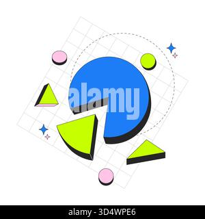 Statistics and data visualization 2D onboarding ui illustration Stock Vector