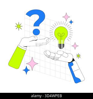 AI research 2D onboarding ui illustration Stock Vector