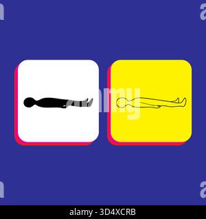 Body Scan Silhouettes in Contrasting Squares for Healthcare and Wellness Topics Stock Vector