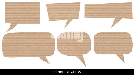 cardboard paper speech bubble set isolated mockup design element Stock Photo