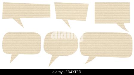 cardboard paper speech bubble set isolated mockup design element Stock Photo