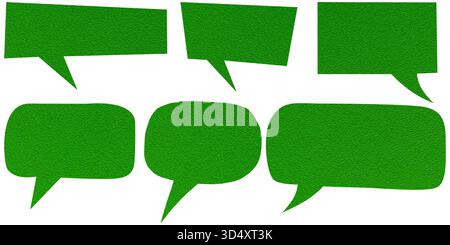 grainy paint texture speech bubble set isolated mockup design element Stock Photo