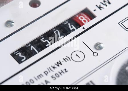 Close up view of modern electric meter, shallow depth of field Stock Photo
