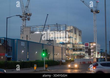 Slough, Berkshire, UK. 12th November, 2025. Another new building is under construction by contractors Laing O'Rourke on Slough Trading Estate in Slough, Berkshire for Data Centres giant Eqiunix. Slough is reported to have the biggest number of data centres across Europe and Equinix already have a number of data centres in Slough. Credit: Maureen McLean/17�Թ����� Live News Stock Photo
