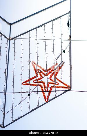 Star-shaped holiday light decoration Stock Photo