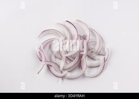 Food, Red onions collection, isolated on white background Stock Photo