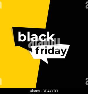 Black Friday Sale on yellow background design Stock Vector