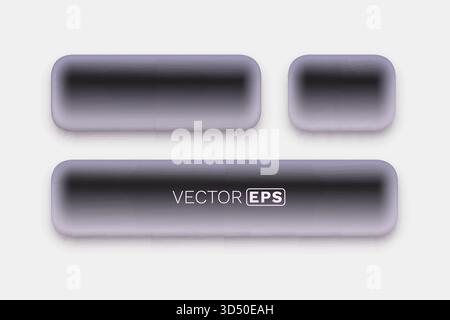 Modern soft blurred gradient buttons for UI design. A sleek set of three rounded elements with style. Vector illustration Stock Vector