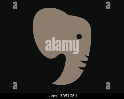 A minimalist elephant icon in vector style with modern clean lines. Perfect for creative projects, wildlife concepts, nature themes, and contemporary Stock Vector