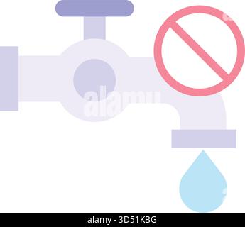 Save Water Tap icon vector image. Suitable for mobile apps, web apps and print media. Stock Vector