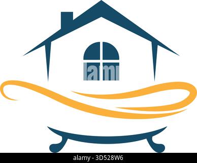 Bathtub logo icon design illustration Stock Vector